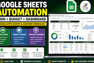 automate google sheets CRM budget dashboard using app script and custom formulas