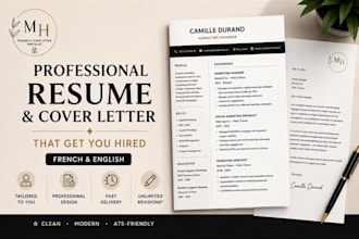 create a professional resume and cover letter