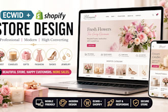 create ecwid website store shopify for florist candle gift fashion jewelry store