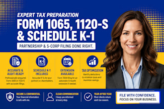 prepare and file expert irs form 1065 1120s and schedule k1