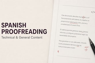 proofread and edit spanish technical content