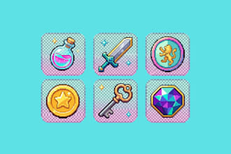 make custom pixel art UI icons and hud for indie games