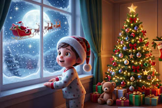 draw 3d disney inspired christmas and halloween children book illustration