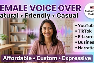 do casual female character voice over