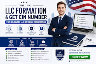 do llc formation and get ein number for delaware llc or US llc registration