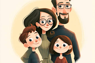 paint a family or couple portrait, handdrawn, no ai