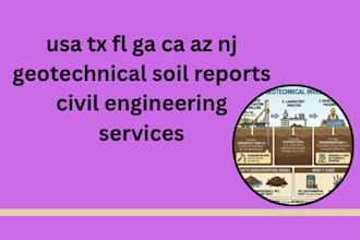 usa tx fl ga ca az nj geotechnical soil reports civil engineering services