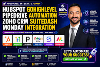 hubspot gohighlevel pipedrive automation zoho crm suitedash monday integration