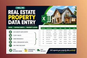 do real estate property data entry and listing