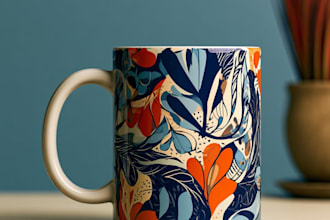 do creative eye catching typography mug design