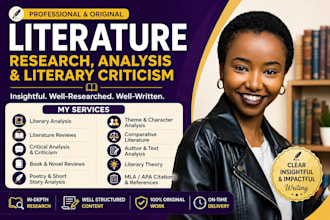 write literature research, literary analysis, criticism and reviews