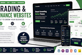 build trading website, personal finance website, stock market analysis website