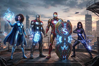 draw superhero cartoon character for you