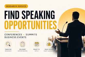 research relevant speaking opportunities for you