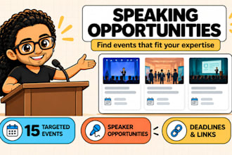 research relevant speaking opportunities for you