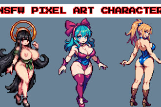 create nsfw pixel art character pokemon sprite sheet pixel art animation 2d game