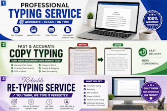 do accurate typing, retyping and copy typing