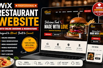 design a wix restaurant website with online ordering and reservations