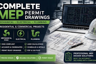 create complete mep permit drawings for residential and commercial projects