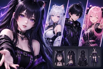 create vrchat avatar, 3d character models, vroid, and vtuber characters