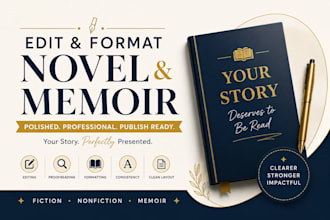 edit and format your novel memoir or manuscript