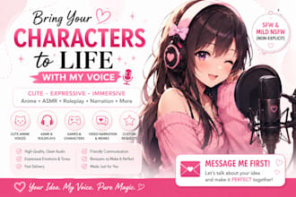 be your cute female voiceover for anime, asmr sexy and emotional voice acting