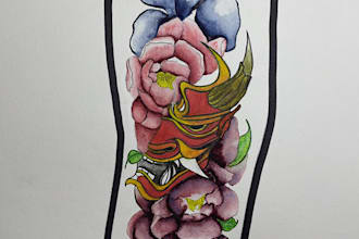 create a traditional or neo traditional tattoo design