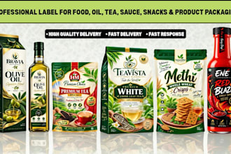 design product label, bottle label, food label, oil label