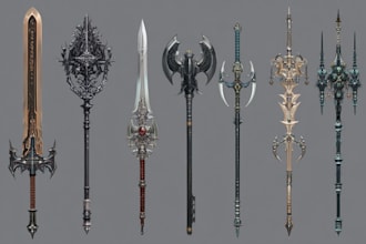 high quality weapon concept art for gaming and more