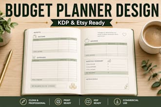 design a print ready budget planner and expense tracker for KDP or etsy