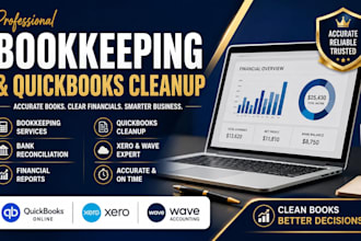do bookkeeping, quickbooks cleanup, xero and wave expert