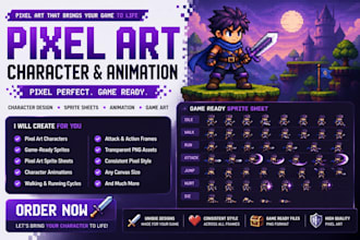 create pixel art character animation pixel art sprite sheet pixel game art