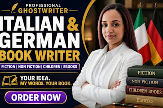 ghostwrite german italian spanish book fiction non fiction children ebook writer
