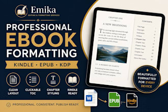 professionally format your ebook for kindle and epub