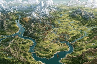 make hand drawn map illustration of cities