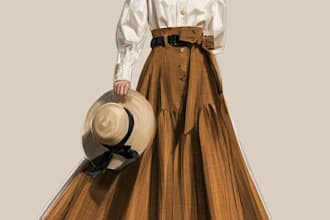 draw a fashion illustration or sketch of a figure in clothes