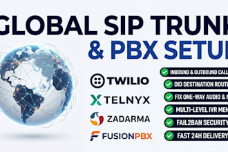 setup sip trunk with twilio, telnyx, zadarma, and fusionpbx for your dids