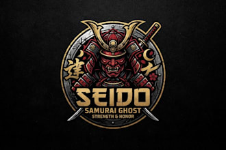 design a powerful samurai logo for your brand