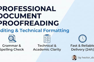 format, proofread and edit technical or academic documents