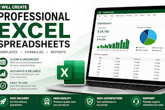create custom excel spreadaheets, formulas, and reports