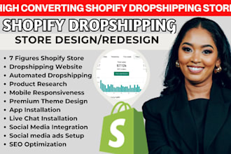 design shopify dropshipping store shopify website dsers zendrop autods spocket
