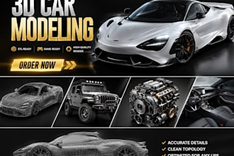 do 3d car modeling, stl vehicle modeling and game ready automotive rendering
