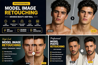 professionally retouch model photos and portrait images