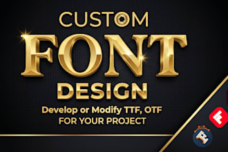 create custom font design typography typeface ttf otf file for your project