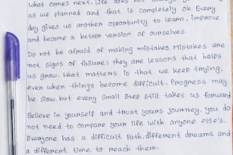 handwrite your text in clear and attractive handwriting