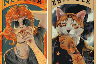 create vintage retro pinup illustration for tshirt design