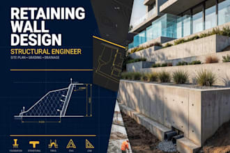 do retaining wall design, structural engineer, drainage plan, beam, slab, deck