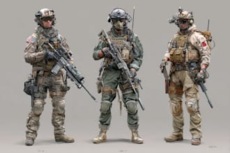 draw historical military illustrations, soldiers and uniform