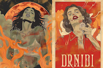 draw artwork with vintage illustration style