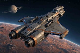 draw spaceship concept art or design a starship or scifi vehicle